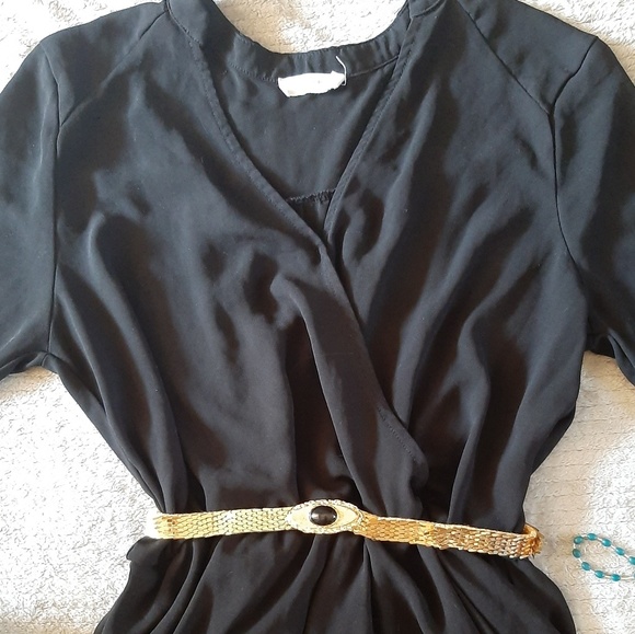 ◇Lush◇Pretty Black Semi Sheer Midi Dress - Picture 3 of 7